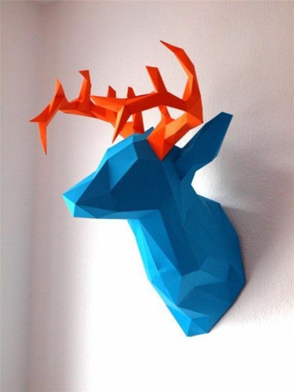 hayvan-şeklinde-origami-origami-kendin-yapması kolay-güzel-duvar-dekorasyonu