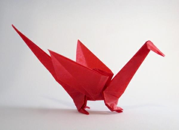 origami brisača-rdeč-zmaj