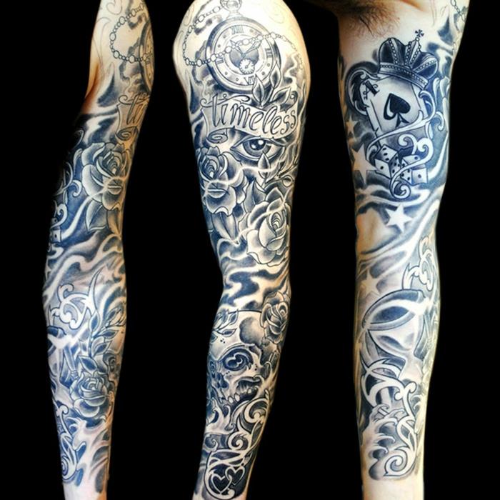 Tatuiruotė, vaizduojanti vikingų jėgos šarvuotės idėjos ranką ir dilbio tatuiruotę vikingų rankovė