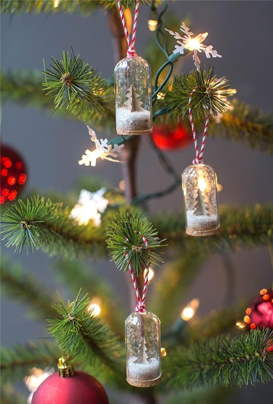 mini viseči stekleni zvonček z vzorcem božičnega plačila