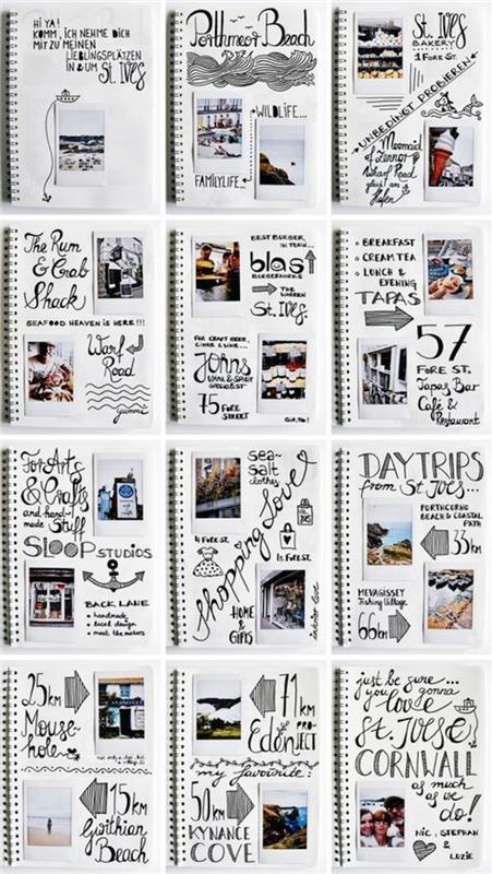 Dešimt kelionių žurnalų puslapių, sukurkite paprastą estetiką, pigų iškarpų albumą, nuotraukų albumą, kelionių iškarpų knygas,