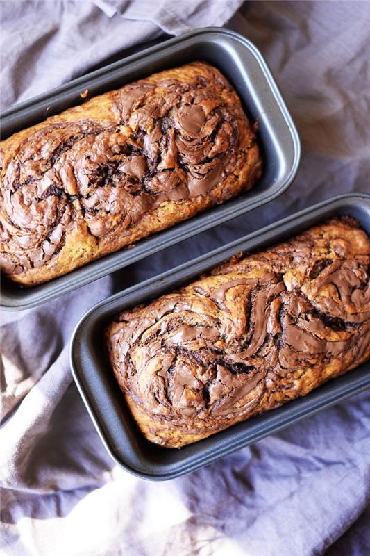enostaven in okusen recept za bananin kruh in ultra mehko nutello, ideja za enostavno in hitro torto z nekaj sestavinami