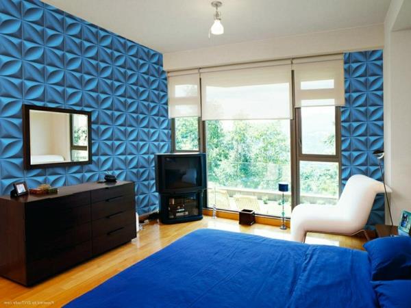 mėlynos dekoratyvinės sienų plokštės