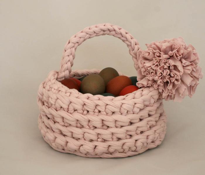 Velykų krepšelis-kiaušinių krepšelis-rožinė