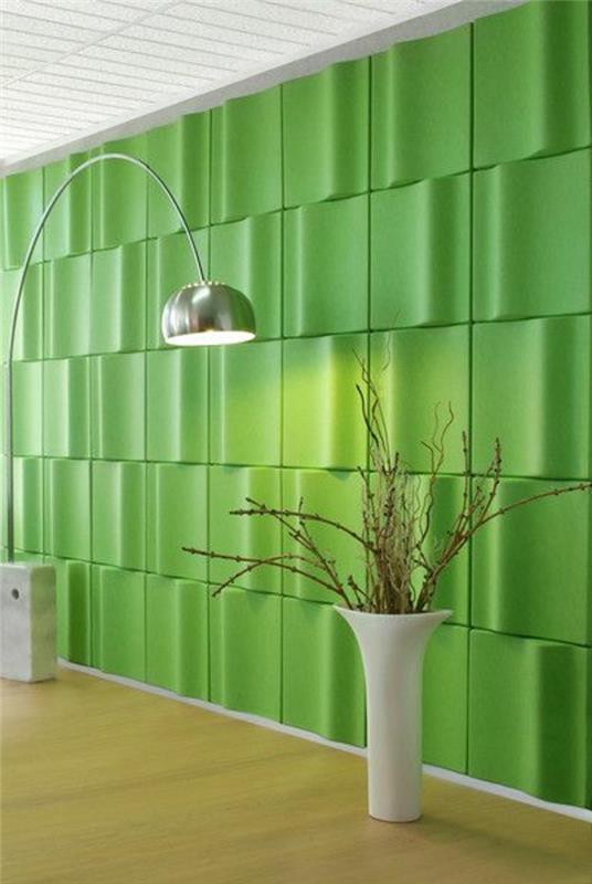 dekorativno-zelena-plošča-kako-okrasiti-stene-stenske obloge