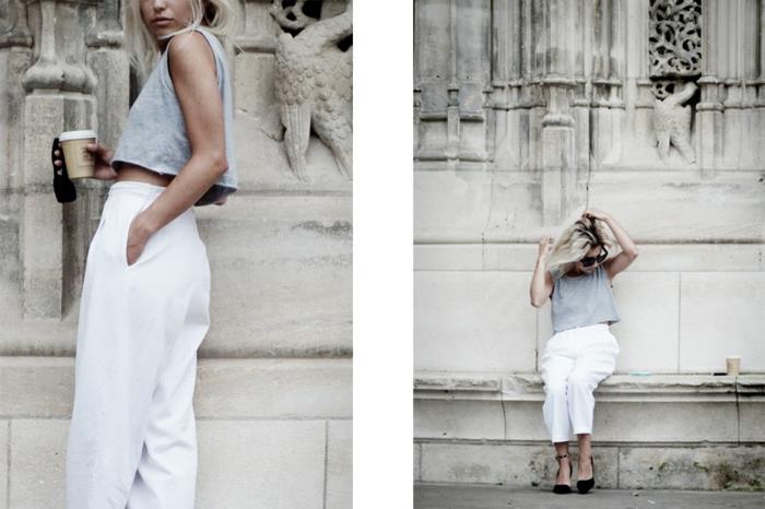 Idee bele ženske hlače, ki jih lahko nosite z belimi hlačami v italijanski počitniški obleki s kratkimi hlačami