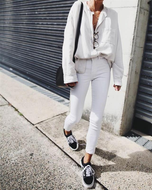 Ootd italijanska obleka bela videz lookbook kul teksas majica ideja kaj obleči