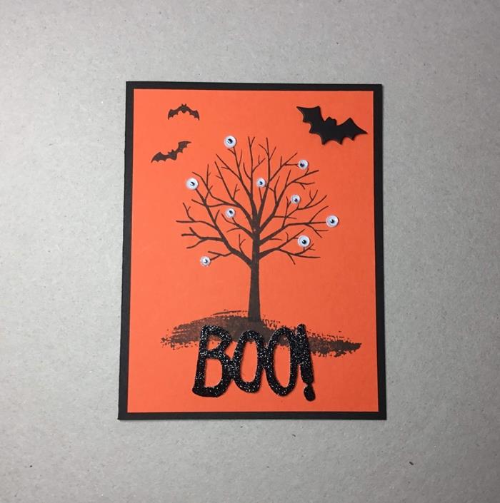 turuncu yarasa kart stoğu çizim çıplak ağaç gece manzarası sonbahar el sanatları cadılar bayramı çocuk