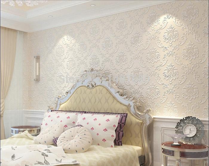 beyaz-barok-duvar kağıdı-beyaz-yatak odası