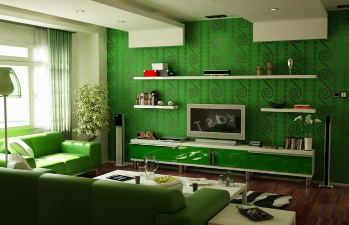 duvar kağıdı-beyaz-tasarım-güzel-duvar-fikirleri-yeşil-yapmak