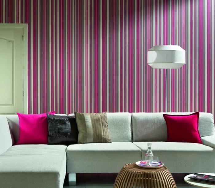 duvar kağıdı-tasarım-oturma odası-duvar çıkartması-renk-pembe