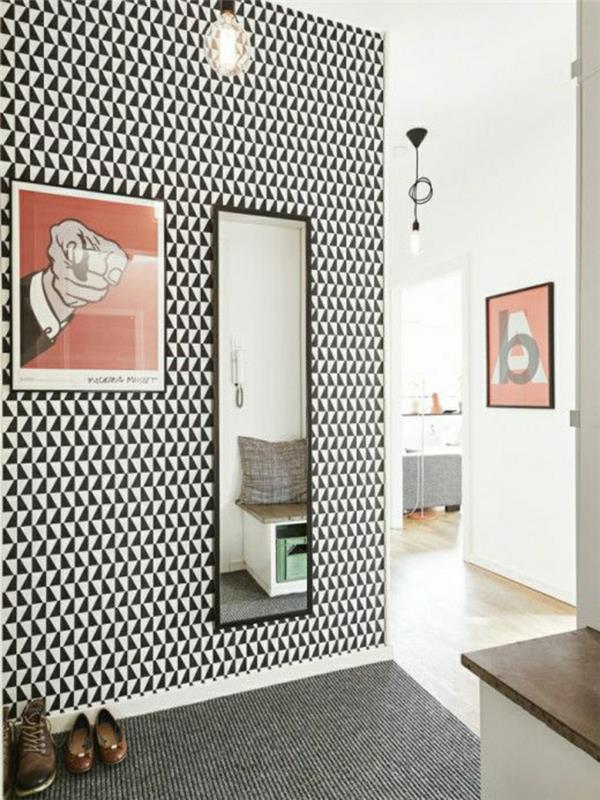 črno-bele-tapete-črno-siva-preproga-stena-v-modernem-hodniku