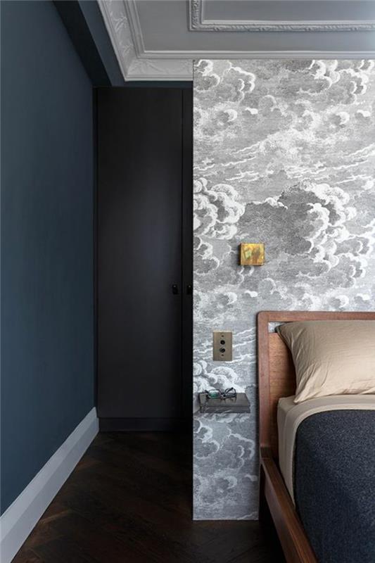 gildijos dizaino tapetai šiuolaikiškam ir prašmatniam miegamojo šviesiai pilkoms sienoms