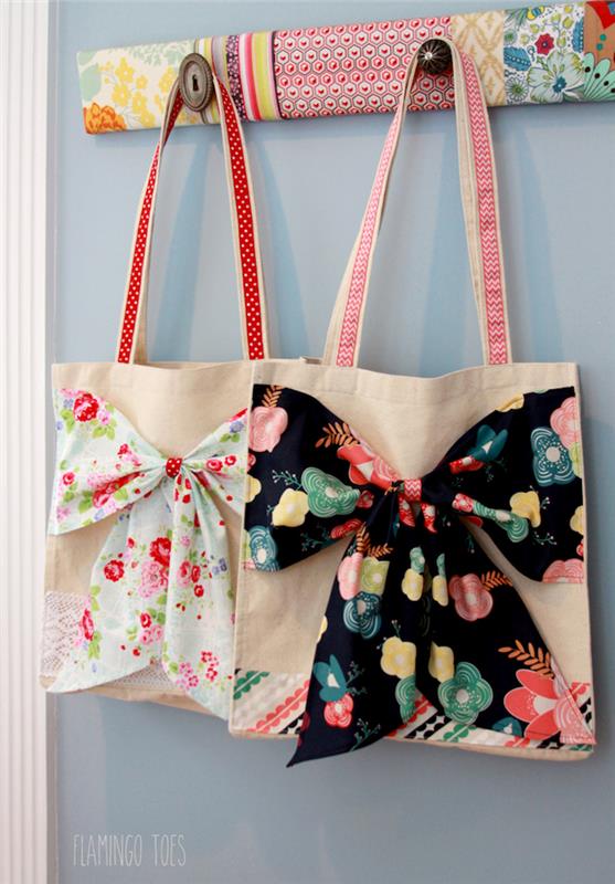 çiçekli kelebekler, basit bez çanta dekorasyonu, kumaş çanta eğitimi, kendin yap kumaş çanta modelleri