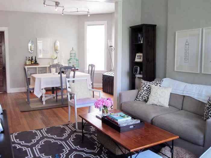 Modern deco oturma odası oturma odası açık yemek odası serin dekorasyon yapmak