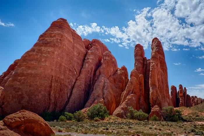 terakotos spalvos uolos, dykumos kraštovaizdis, Nevada, atogrąžų augmenija, didingas vaizdas, ramus kampelis