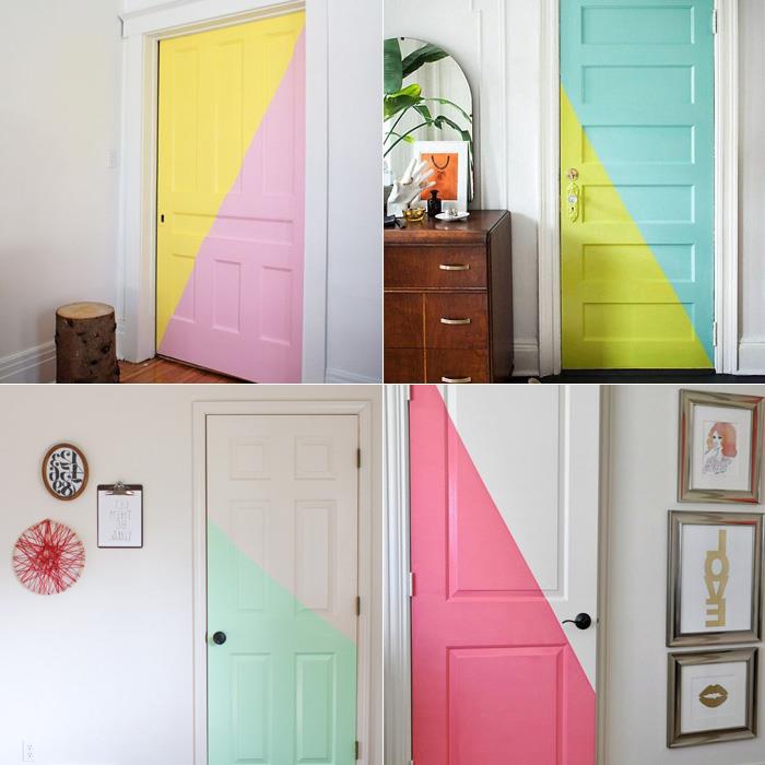 kapılar için koridoru iki renk boya orijinal ve davetkar fikir
