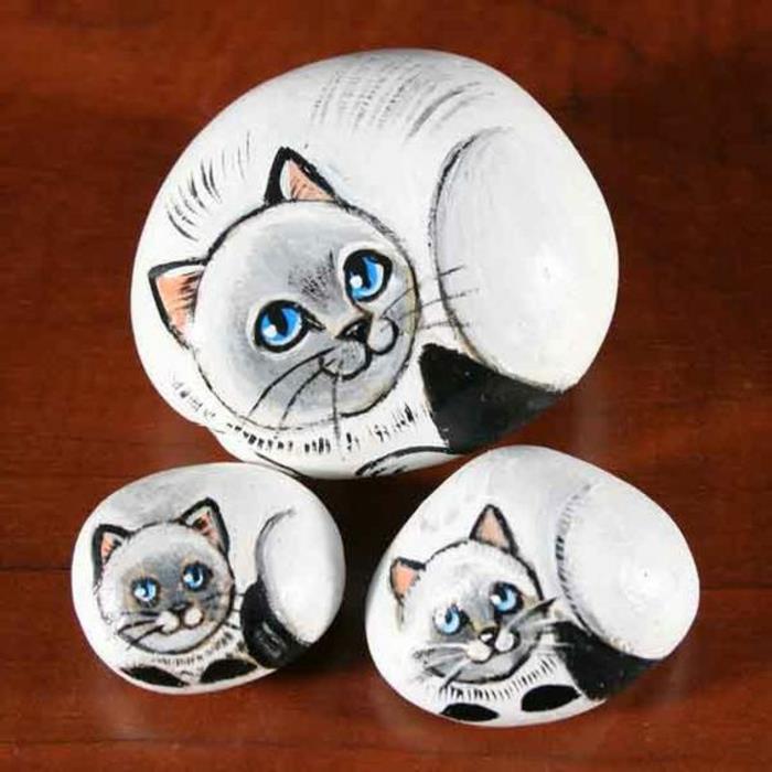piešti akmenukus kaip mažos katės