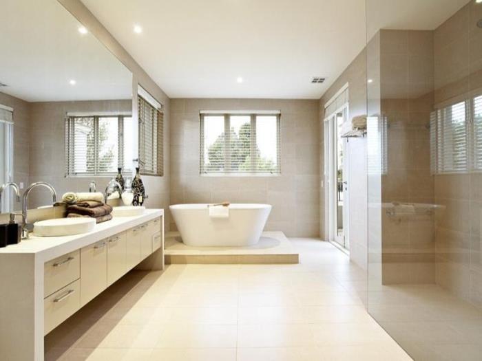 vonios kambarys-plytelių dažymas-originalios idėjos-norint pasiekti baltos ir smėlio spalvos vonią