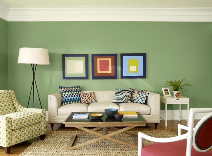 tapyba-miegamasis-idėjos-tapyba-svetainė-stalas-menas-siena-žalia