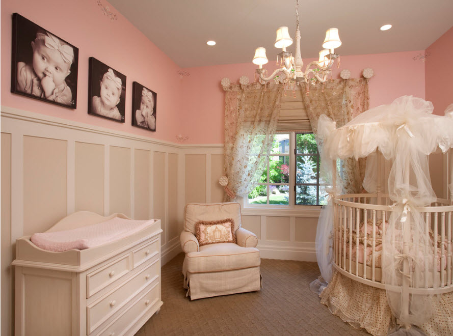 Mobiliario de habitación de bebé niña