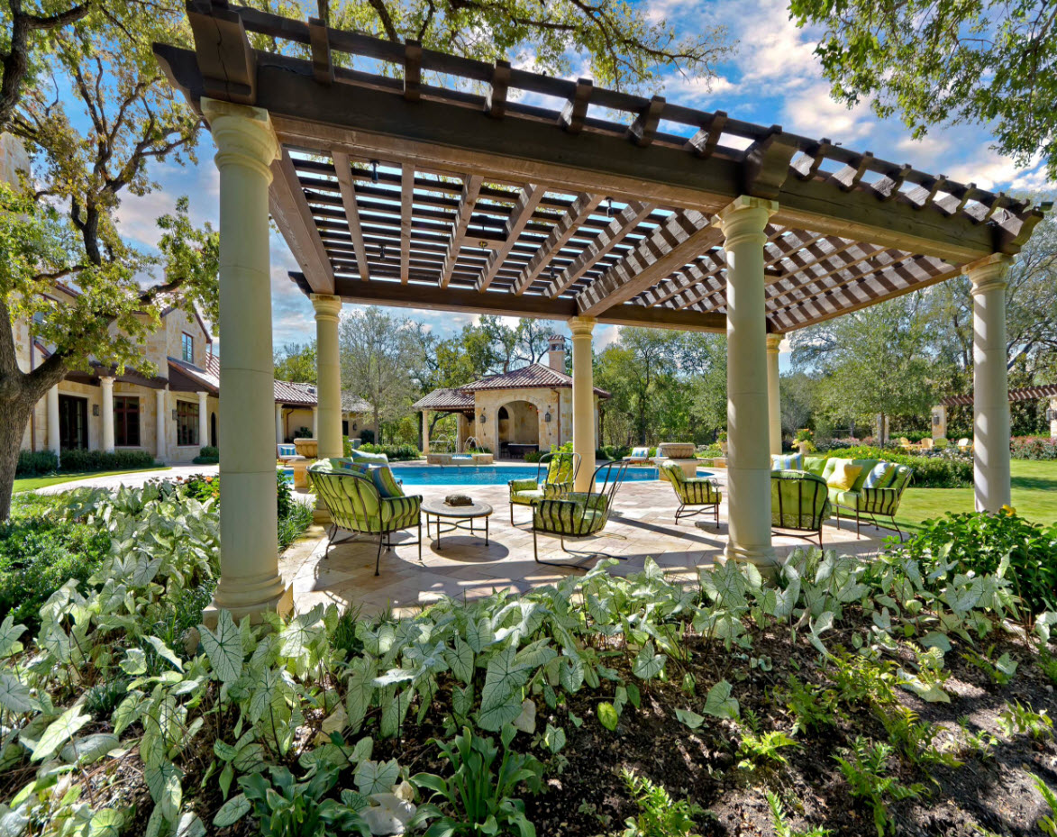 Pérgola sobre columnas