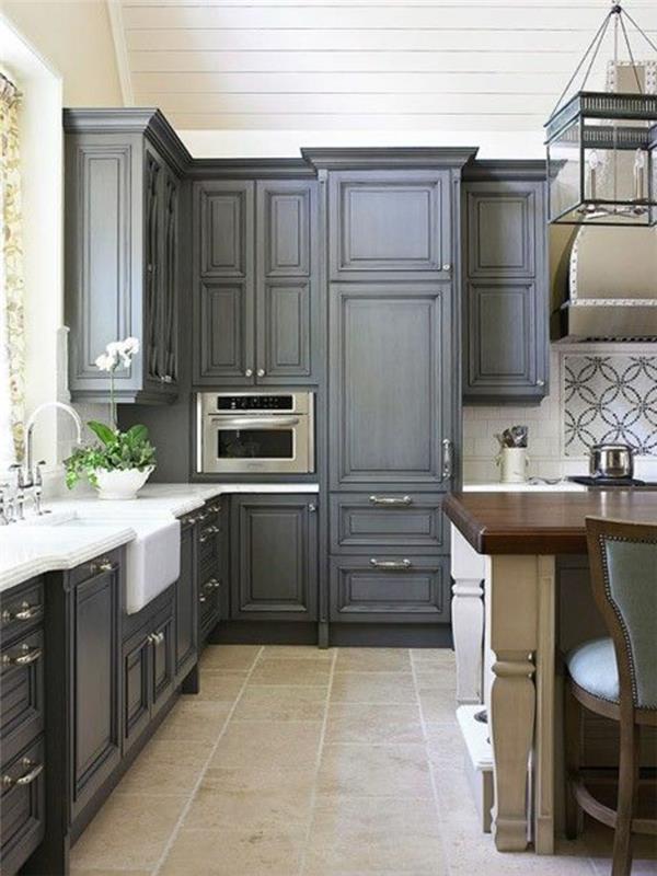 ikea-maža-virtuvė-pilka-virtuvė-sienos-spalvos-modernios virtuvės-modeliai