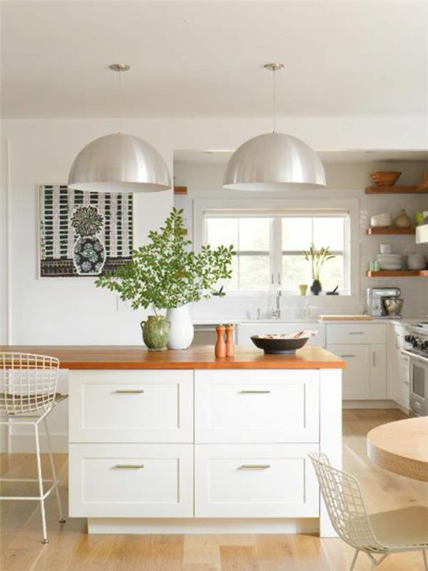 küçük-açık-mutfak-zemin-ışık-parke-ve-modern-kapalı-bitkiler-beyaz-avize