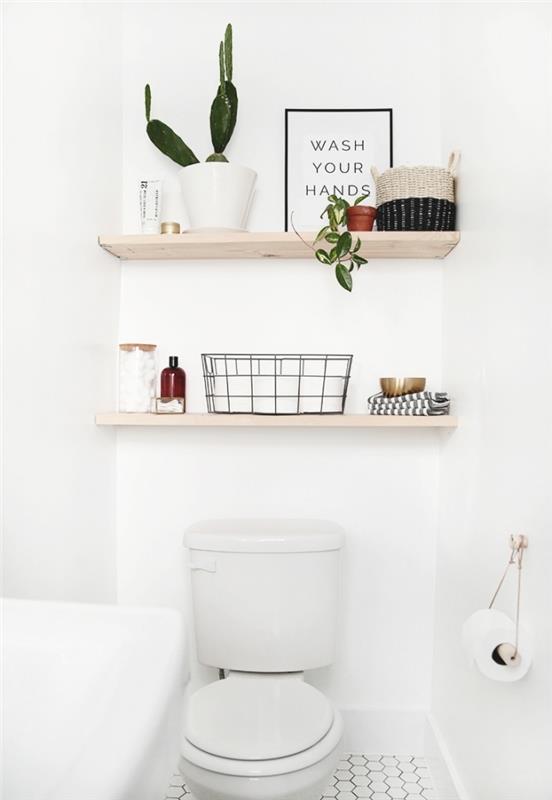 maža vonios lentyna, kurią galite padaryti patys su medinių lentų dekoravimu pintas kaktuso krepšelis