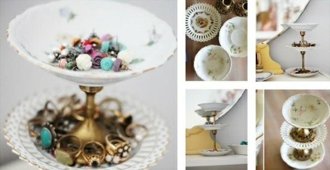 majhne skodelice-s-cvetličnimi vzorci-sestavljene-po-vintage-svečnikih-kosih-ideja-kako-narediti-nosilec za nakit