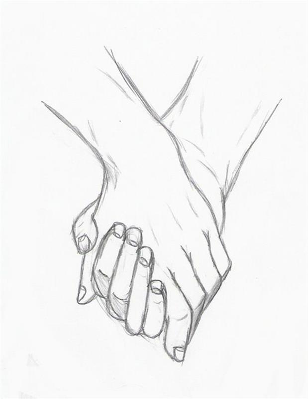 Çizim eller aşk fotoğrafında örnek yazdırmak için siyah beyaz çizim boya