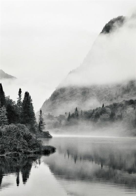 doğa-fotoğraf-dağ-göl-siyah-beyaz-sanat-fotoğrafçılık