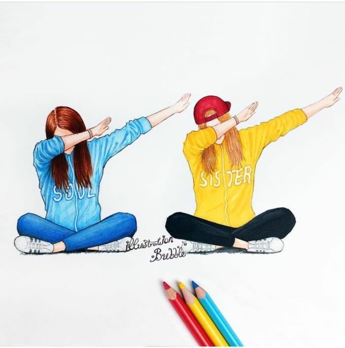 Mielas merginos draugo pieštukas piešia spalvingą atviruką