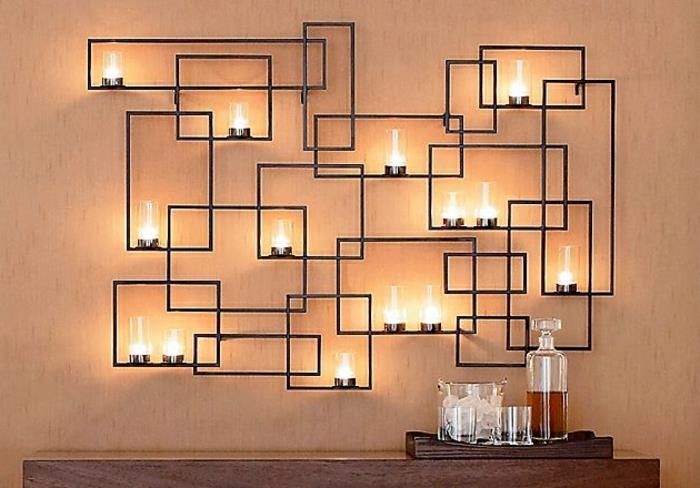 sieninė arbatinė šviesa-siena-žvakidė-dekoracija-geležinis-namelis-idėja