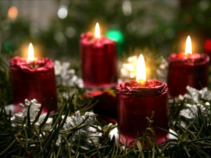 božič-svečniki-božič-sveča-roza-božič-venci