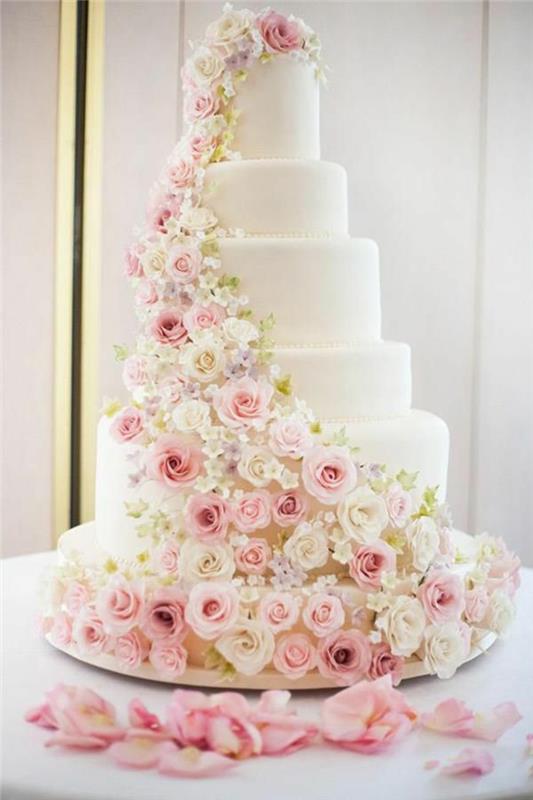 düğün pastası-düğün pastası-çiçekli-dekorasyon
