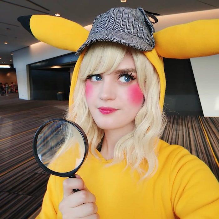 Detektyvo Pikachu kostiumas mergaitei, originalus „Pokémon“ Helovino kostiumo moterims idėja, juokingas kostiumas