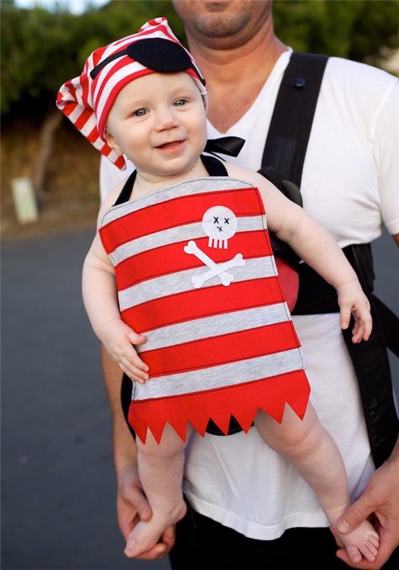 Piratski kostum za kostuma otroškega fanta, kostum za noč čarovnic za dojenčka