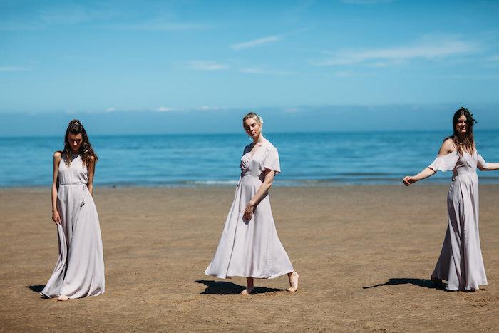 Dolga svetlo modra obleka ali siva elegantna večerna obleka, ženska koktajl obleka za elegantno poroko