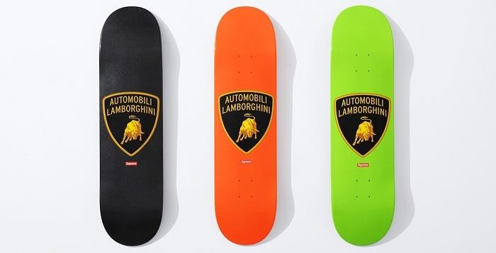 Lamborghini ile işbirliğinin renklerinde Supreme Board kaykay