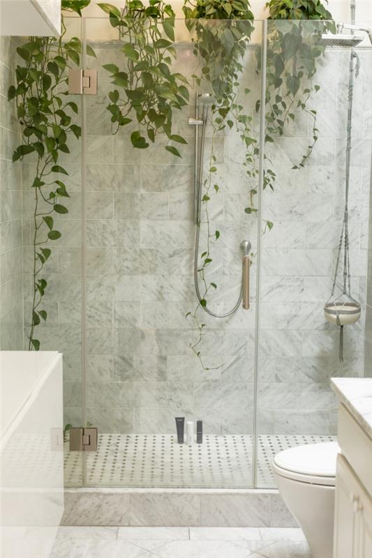 Italijanske tuš stenske rastline marmorne stene umivalnik omarica