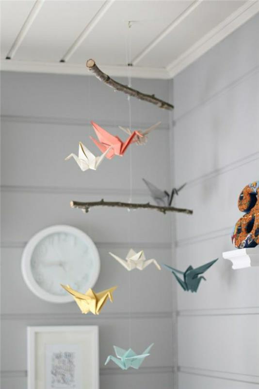 zložljiv papir-živali-origami-model-enostavno-v-barvni-papir-kako okrasiti