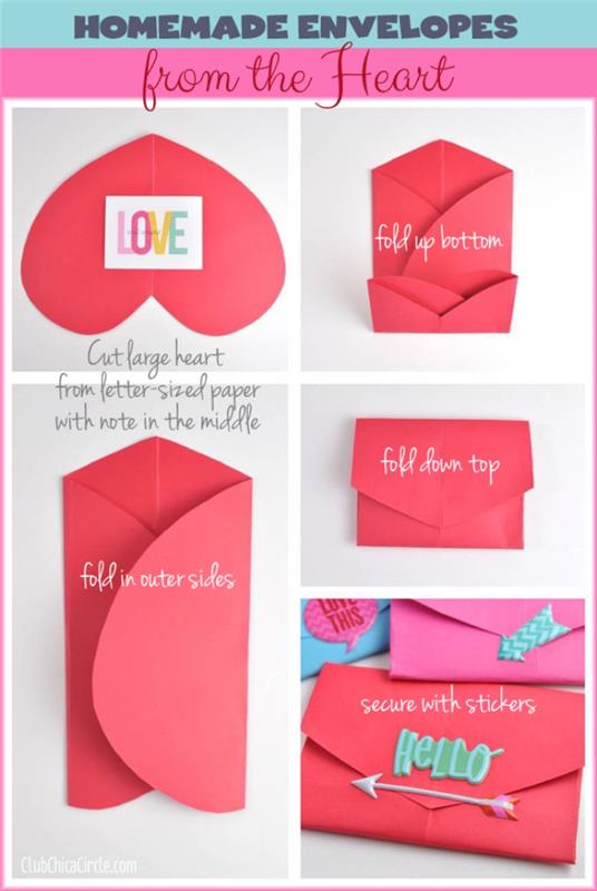 kraft zarf, sevgililer günü için kalp şeklinde kesilmiş kırmızı kağıttan zarf nasıl yapılır