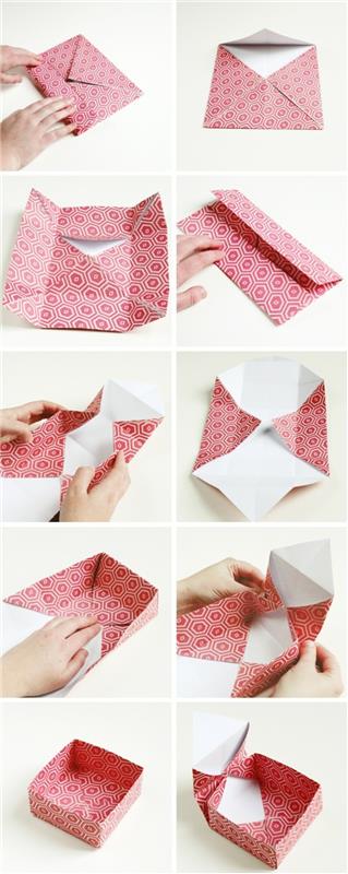 sulankstomas popierius-sukurti-popieriaus dėžutė-idėja-origami-dėžutė-pasidaryk pats-technika-dovanų dėžutė