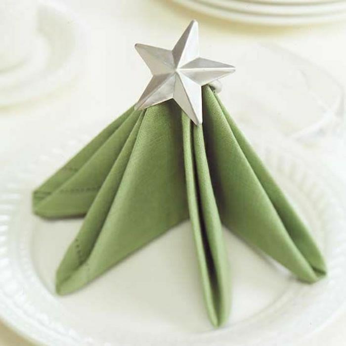 sulankstomos servetėlės-žvaigždės žaliame popieriuje-stalui-sulankstomos servetėlės-žalios