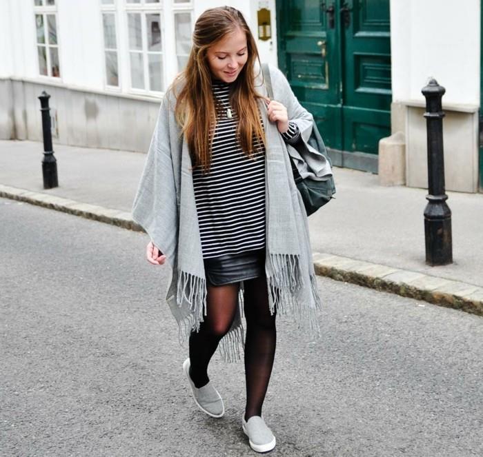 poncho-plašč-zrak-preprosta-vizija-mlado-dekle-denim-krilo