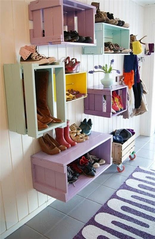 rankų darbo dėžutė-sieninė batų lentyna