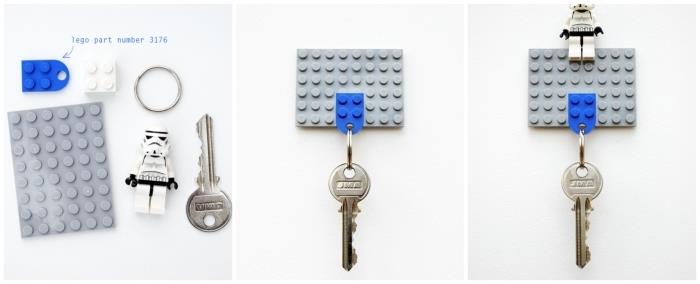 nenavadna ideja za darilo za moške, lego obesek za ključe, ki ga ponujajo moškim, ki so ohranili otroško dušo