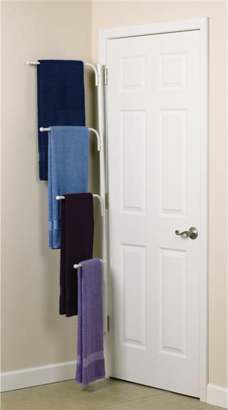 vonios kambario rankšluosčių laikiklis-pritvirtintas prie durų