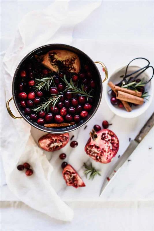 potpourri brusnica cimet granatno jabolko veje nageljnove žbice potpourri diy dekor ročno izdelan božični dekor